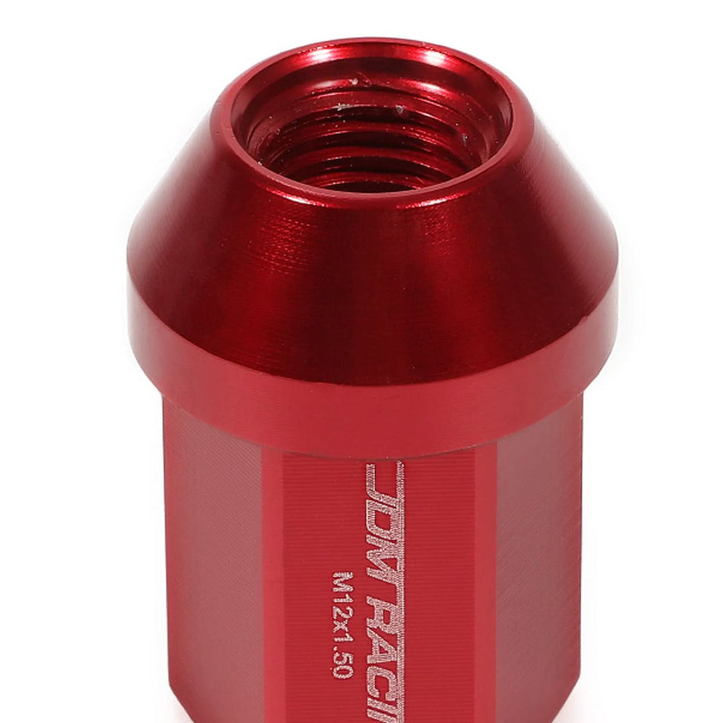 M12 x 1.5 Acorn Style Aluminum Lug Nuts - 35mm Red 20pc Set