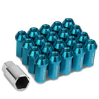Universal Acorn Style Extended Aluminum Lug Nuts M12x1.25 20pc Light Blue