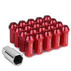 M12 x 1.25 Extended Acorn Lug Nuts 20pc Set - Aluminum Red