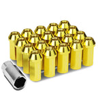 M12 x 1.5 Acorn Style Extended Lug Nuts 20pc Set Gold Aluminum