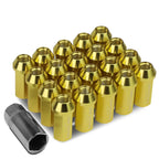 M12 x 1.5 Acorn Style Extended Lug Nuts 20pc Set Gold Aluminum