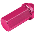 M12 x 1.5 Extended Acorn Lug Nuts 50mm Pink Aluminum 20pc Set