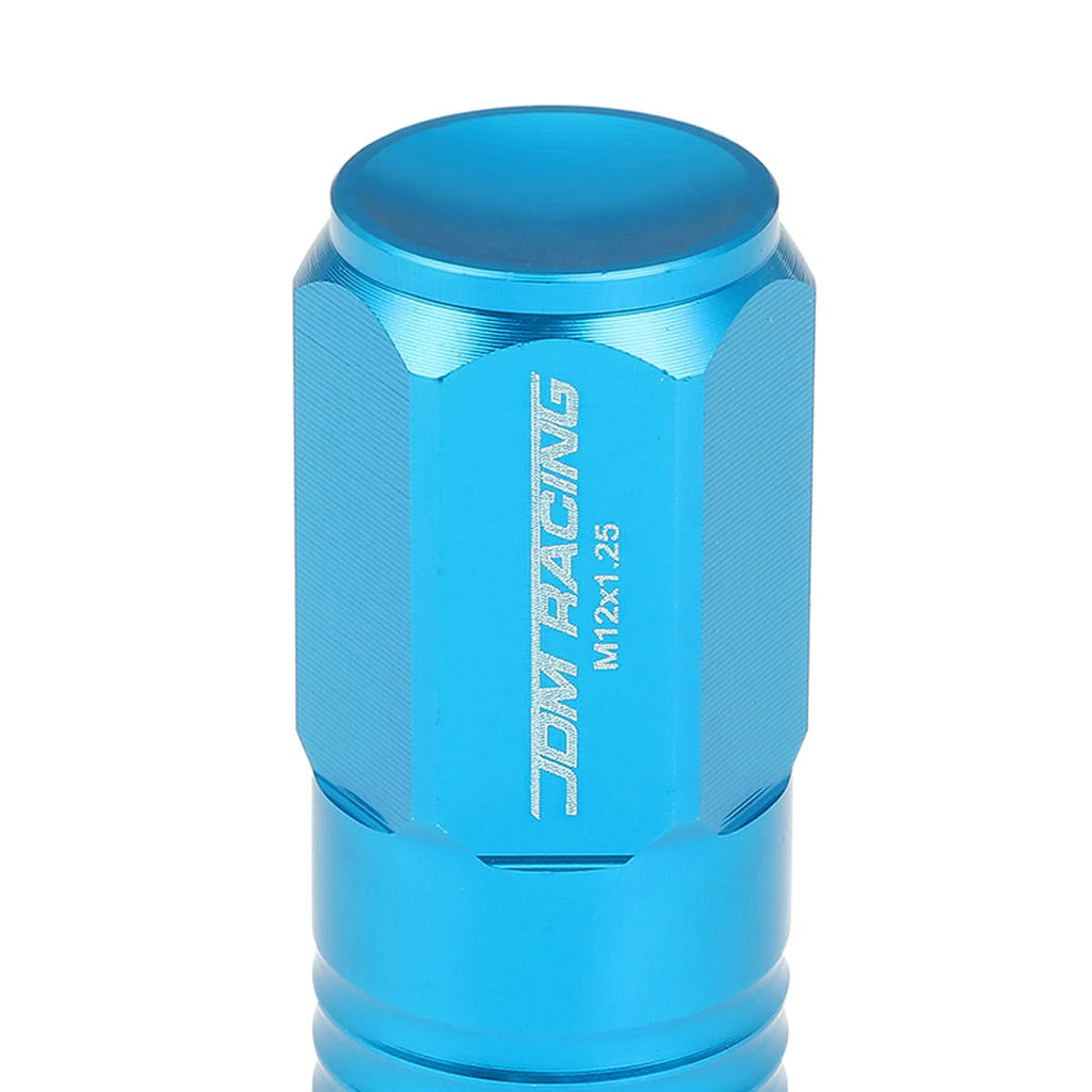 Aluminum Lug Nuts M12x1.25 50mm Grooved Shank Extended Closed End 20pc