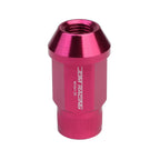 M12x1.25 Aluminum Lug Nuts - 44mm Extended Acorn Knurled - Pink 20pc