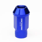 M12x1.5 Aluminum Lug Nuts - 44mm Acorn Knurled Extended - Blue 20pc