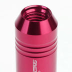 Extended Aluminum Lug Nuts M12 x 1.5 Rib Shank 20pc Pink