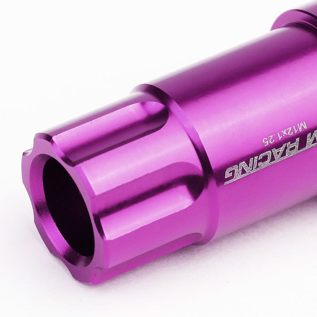 Purple Aluminum Lug Nuts M12x1.25 L40 Style Extended 20pc Set