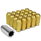 Aluminum Spline Lug Nuts M12 x 1.25 Extended Open End 20pc Gold