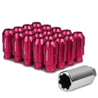 Aluminum Spline Lug Nuts M12 x 1.25 Extended Pink 20pc Set w/ Locks
