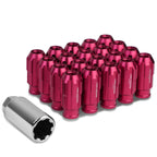 Aluminum Spline Lug Nuts M12 x 1.25 Extended Pink 20pc Set w/ Locks