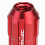 Aluminum Spline Lug Nuts M12 x 1.5 50mm Extended Open End 20pc Red