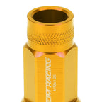 Universal M12x1.25 Extended Acorn Lug Nuts 20pc Set Aluminum Orange