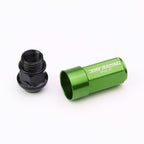 Extended Aluminum Lug Nuts M12 x 1.25 Green Steel Acorn 20pc Set