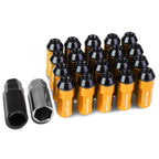 M12x1.25 Extended Aluminum Lug Nuts 20pc Set Orange Acorn