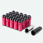 Universal M12x1.25 Extended Aluminum Lug Nuts 20pc Set Pink