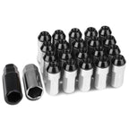 M12 X 1.25 Extended Aluminum Lug Nuts 20pc Set - Silver