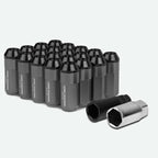 M12 x 1.5 Extended Aluminum Lug Nuts 20pc Set Gun Metal