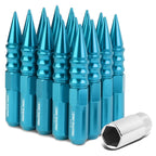 Universal Aluminum Lug Nuts M12x1.5 Extended Spike 20pc - Light Blue