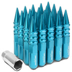 Universal Aluminum Lug Nuts M12x1.5 Extended Spike 20pc - Light Blue