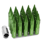 Aluminum Lug Nuts M12 x 1.5 w/ Removable Spike Green 20pc Set