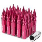 M12 x 1.5 Aluminum Lug Nuts with Removable Spike 20pc Set - Pink