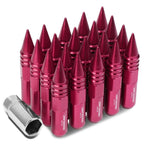 M12 x 1.5 Aluminum Lug Nuts with Removable Spike 20pc Set - Pink
