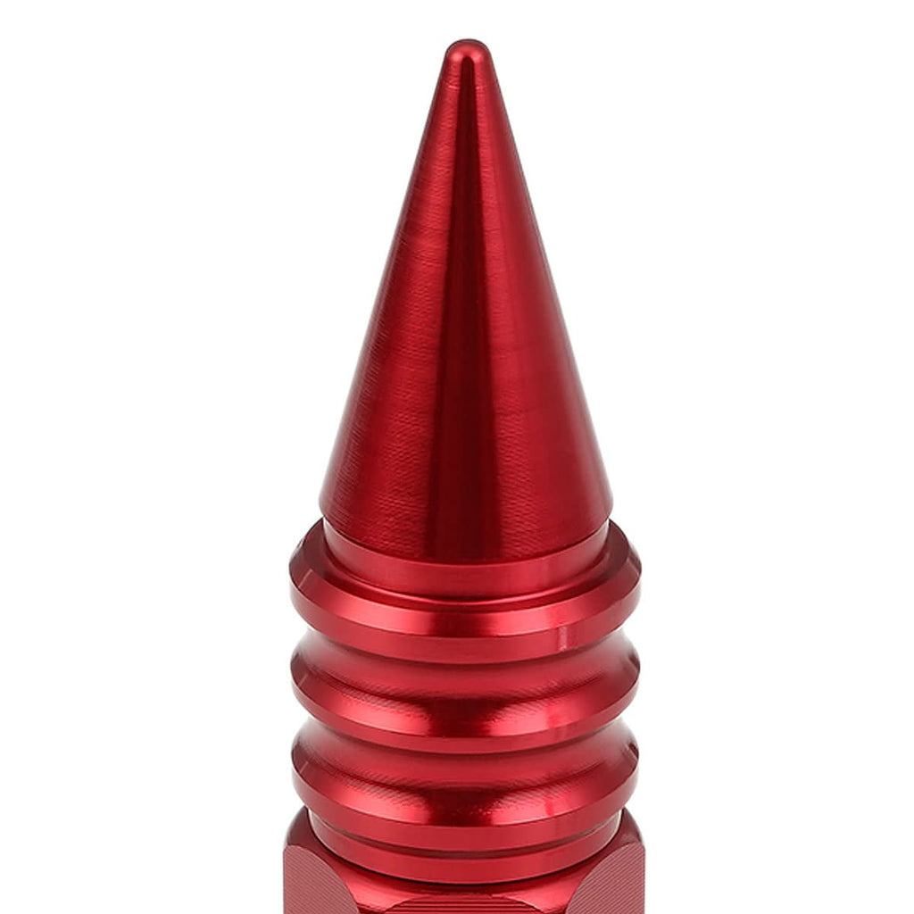M12 x 1.5 Aluminum Lug Nuts 400 Style w/ Removable Spike 20pc Red