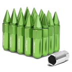 M12 x 1.5 Aluminum Lug Nuts with Removable Spike 20pc Green