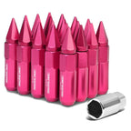 M12 x 1.5 Spike Lug Nuts 60mm/90mm 20pc Set Aluminum Pink