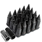 M12 x 1.5 Extended Spike Lug Nuts with Locks 16+4 Set Steel