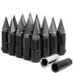 Steel Extended Lug Nuts M12x1.5 Grooved Shank w/ Spike End 16pc+4 Locks
