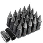 Steel Extended Lug Nuts M12x1.5 Grooved Shank w/ Spike End 16pc+4 Locks