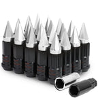 M12 x 1.5 Extended Steel Lug Nuts w/ Removable Spike End 16pcs + 4 Locks