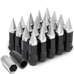 M12 x 1.5 Extended Steel Lug Nuts w/ Removable Spike End 16pcs + 4 Locks