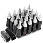 M12 x 1.5 Extended Steel Lug Nuts w/ Removable Spike End 16pcs + 4 Locks
