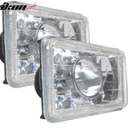 6x4 Inch Sealed Beam Chrome Housing Projector Headlight lamp Glass Len