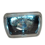 Universal 7x6 Square Projector White Halo Front Headlight Lamp H4 Bulb
