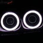 1997-2004 Chevy Corvette C5 2X 6000K Headlight Dual LED Halo Rim