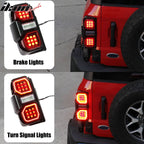 2021-2024 Ford Bronco Red LED Tail Lights Rear Lamps Assembly Pair