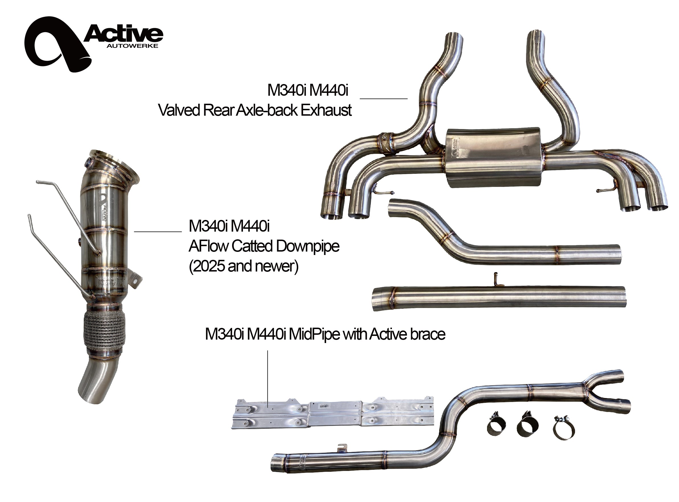 M340i/M440i Rear Exhaust Aflow Downpipe and Midpipe Bundle 2025+