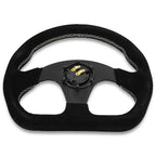 Heartbreak Lightweight Flat Racing Billet 6-Bolt Steering Wheel Black Alcantara Quadro - Bull Boost Performance