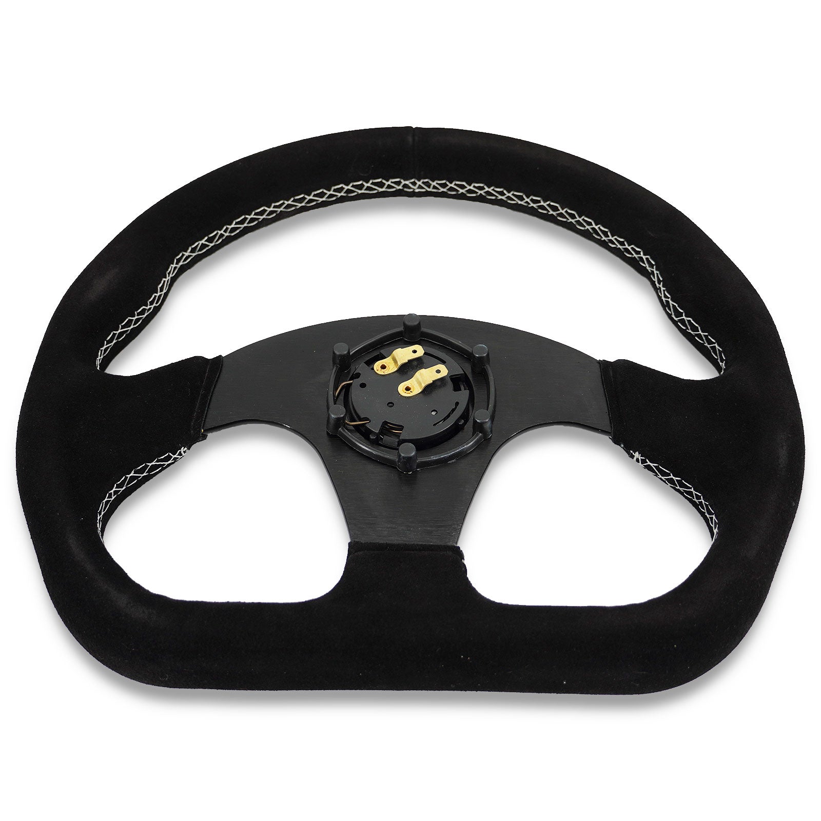 Heartbreak Lightweight Flat Racing Billet 6-Bolt Steering Wheel Black Alcantara Quadro - Bull Boost Performance