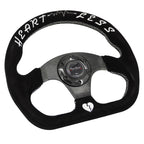 Heartbreak Lightweight Flat Racing Billet 6-Bolt Steering Wheel Black Alcantara Quadro - Bull Boost Performance