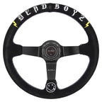 Deadboyz Universal 350mm 3"Deep Dish 6-Bolt Steering Wheel Black Suede - Bull Boost Performance