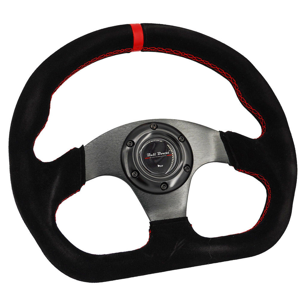 Universal Lightweight Flat Racing Billet 6-Bolt Steering Wheel - Bull Boost Performance