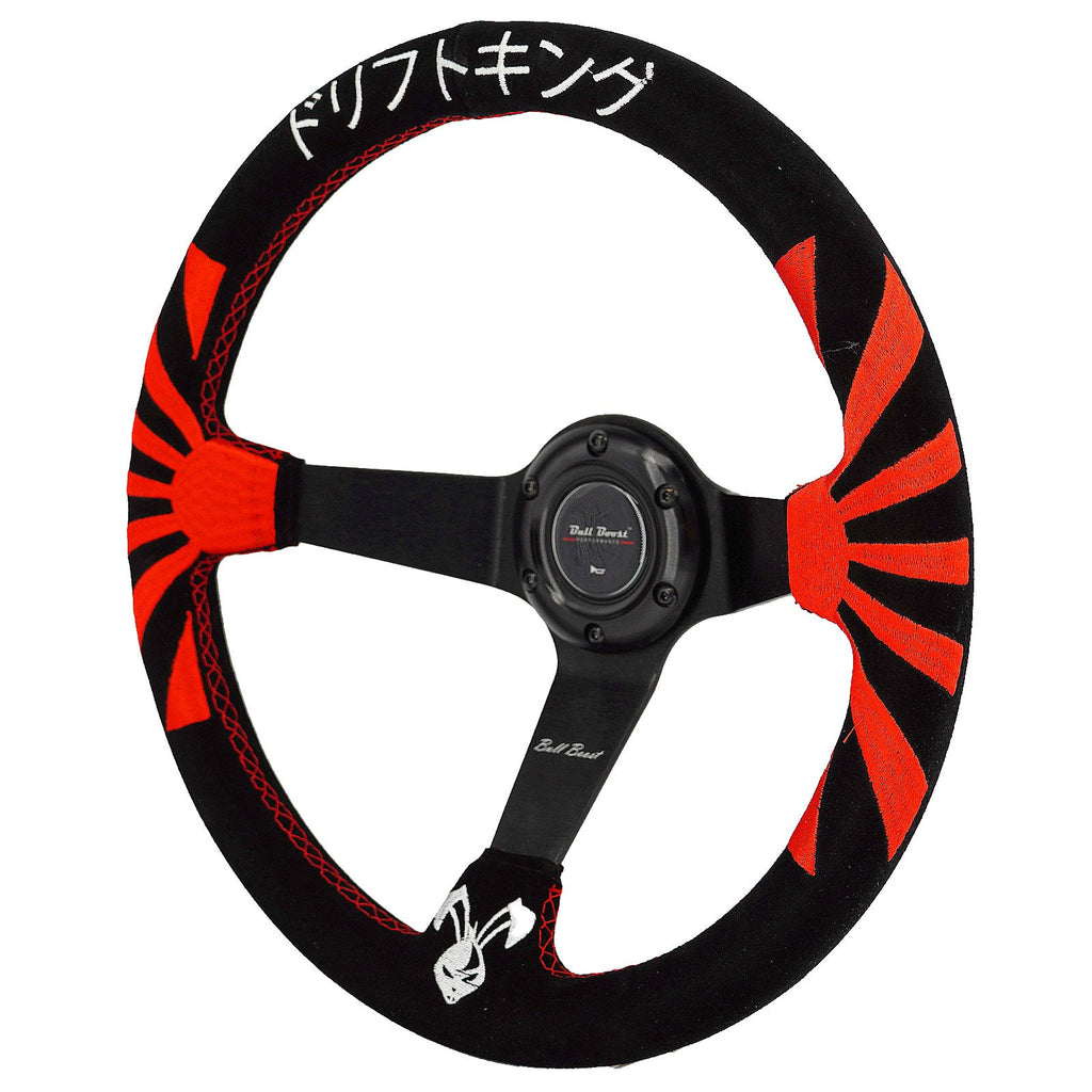 Japan 350mm Steering Wheel + Short Hub Adapter Kit For Mazda Miata RX-7 RX-8 MX-3 MX-6 - Bull Boost Performance