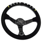 Deadboyz Universal 350mm 3"Deep Dish 6-Bolt Steering Wheel Black Suede - Bull Boost Performance