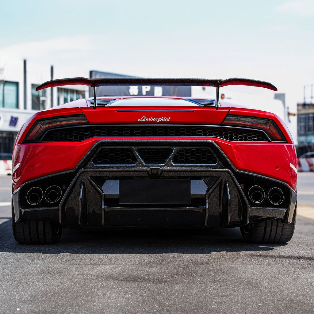 V Style Forged Carbon Fiber Rear Diffuser for Lamborghini Huracan LP 610 - Bull Boost Performance