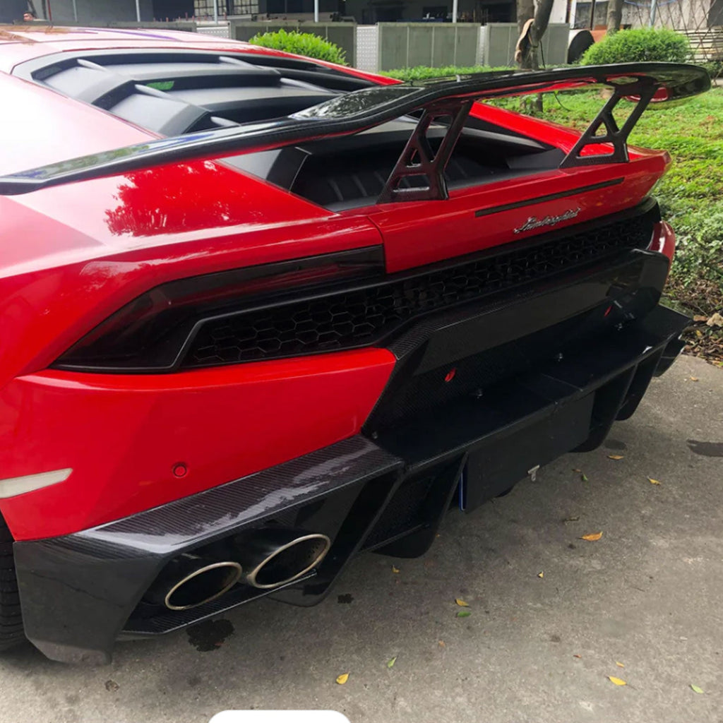 M Style Forged Carbon Fiber Rear Diffuser for Lamborghini Huracan LP 610 4 - Bull Boost Performance