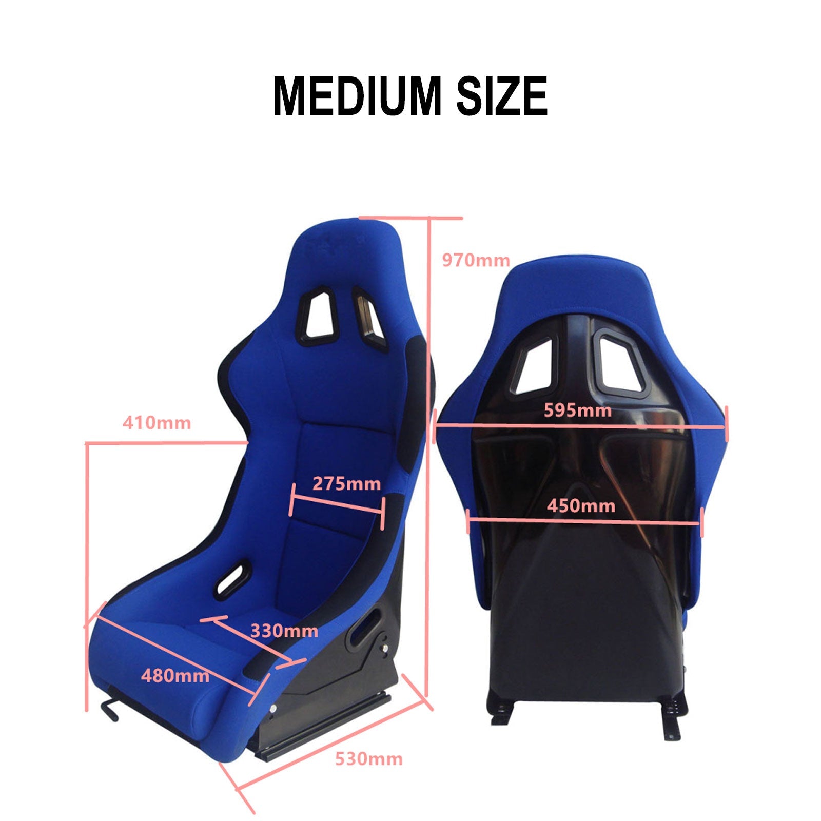 Pink Bull Boost Adjustable Racing Lowered Heartbreak Bucket Seat with Slider Rails - Bull Boost Performance
